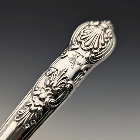 約 1850 年英國古董純銀甜點餐具一對總計 87 克 Aaron Hadfield